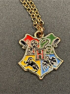 Hogwarts Crest Enamel Charm on Bracelet - Costume Jewelry
